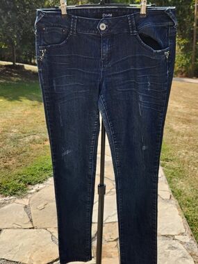 Rewash Dark Blue Women's Jeans Size 13 with Studded Pockets
